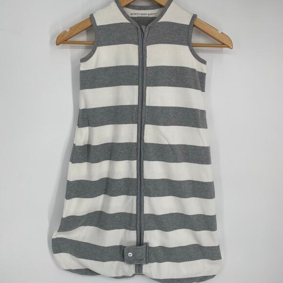 Burt’s Bees Sleep Sack Baby 6-12 Month Organic Cotton Gray & White - Picture 1 of 10